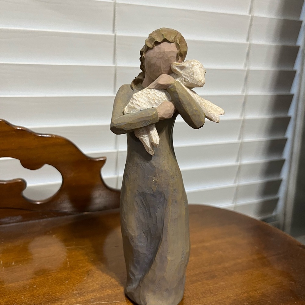 Handcrafted Wooden Mother and Child Sculpture - Brown